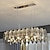 preiswerte Kronleuchter-LED Pendelleuchte Kristall Kronleuchter Insellicht 80 cm Laterne Desgin Kronleuchter Metall galvanisiert moderner Luxus Esszimmer Restaurant 220-240v 110-120v