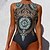 cheap One-piece swimsuits-Women&#039;s Swimwear One Piece Monokini Bathing Suits Swimsuit Tummy Control Slim Floral Black Beige Scoop Neck Bathing Suits New Casual Sexy / Sports / Padded Bras