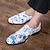 Χαμηλού Κόστους Ανδρικά Oxfords-ανδρικά παπούτσια ντέρμπι oxfords φόρεμα παπούτσια επαγγελματικά κλασικά λουλούδια εκτύπωση γραφείου γάμου &amp; πάρτι καριέρας &amp; βραδινό pu με κορδόνια λευκό / μπλε καλοκαιρινή άνοιξη