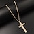 cheap Necklace-christianity titanium steel single large glossy cross necklace men&#039;s jewelry pendant chain stainless steel