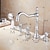 abordables Robinets pour baignoire-robinet de baignoire - contemporain chrome baignoire romaine robinet céramique mitigeur bain douche / trois poignées deux trous