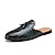 ieftine Șlapi Bărbați &amp; Flip-Flops-Bărbați Saboți Sandale plate Jumătate de pantofi Casual Englezesc Zilnic PU Loafer Negru Maro Trifoi Vară Primăvară