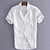 Χαμηλού Κόστους Βαμβακερό Λινό Πουκάμισο-Ανδρικά λινό πουκάμισο Πουκάμισο Καλοκαιρινό πουκάμισο Πουκάμισο παραλίας Μαύρο Λευκό Θαλασσί Κοντομάνικο Σκέτο Γιακάς Καλοκαίρι Άνοιξη Δρόμος Causal Ρούχα