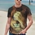 billige dyr og mupper-Herre Skjorte T-shirt T-Shirts Grafisk Dyr Løve Pote Rund hals Hvid Gul Orange 3D-udskrivning Daglig Ferie Kortærmet Trykt mønster Tøj Gade overdrevet Sej