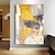 billiga Abstrakta målningar-oljemålning handgjord handmålad väggkonst gul grå vit väggdekoration heminredning dekor sträckt ram redo att hänga