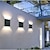 billiga Utomhuslampetter-2st ledd utomhusvägglampa sol svart modern solpanel 2led wall street led ljus kraft trädgård utomhusbelysning vattentät vägglampa ljus upp och ner