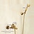 cheap Outdoor Shower Fixtures-Antique Brass Shower Faucet Set,Wall Mounted Rainfall Single Handle Two Holes Shower Mixer Taps with Hot and Cold Switch