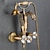 cheap Bathtub Faucets-Bathtub Faucet - Contemporary Antique Brass Wall Installation Brass Valve Bath Shower Mixer Taps
