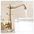 cheap Classical-Kitchen Faucet,Brass Antique Brass Ceramics Rotatable Single Handle One Hole Kitchen Tap with Cold and Hot Water and Ceramic Valve