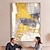 billiga Abstrakta målningar-oljemålning handgjord handmålad väggkonst gul grå vit väggdekoration heminredning dekor sträckt ram redo att hänga