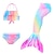 billige Havfruebadedrakt-barn jenter badetøy bikini geometriske aktive badedrakter 3-10 år sommer lilla