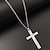 cheap Necklace-christianity titanium steel single large glossy cross necklace men&#039;s jewelry pendant chain stainless steel