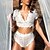 cheap Sexy Bodies-Women&#039;s Mesh Lace Erotic Suits Nightwear Jacquard Solid Colored Embroidered White / Black S M L / Deep V