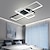 cheap Dimmable Ceiling Lights-90cm LED Ceiling Lights 3-Light Linear Flush Mount Ambient Light Dimmable Painted Finishes Metal Aluminum Geometric Pattern Modern Simple ONLY DIMMABLE WITH REMOTE CONTROL