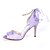 cheap Wedding Shoes-Women&#039;s Wedding Shoes Ankle Strap Heels Wedding Heels Wedding Sandals Bridal Shoes Pearl Ribbon Tie Stiletto Heel Peep Toe Wedding Lace Lace-up Floral Light Purple White Ivory