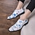cheap Men&#039;s Oxfords-Men&#039;s Oxfords Derby Shoes Dress Shoes Business Classic Flowers Printing Wedding Office &amp; Career Party &amp; Evening PU Lace-up White / Blue Summer Spring