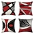 cheap Geometric Style-Geometric Throw Pillow Cover 4PC Double Side Red Black Soft Decorative Square Cushion Case Pillowcase for Bedroom Livingroom Superior Quality Machine Washable Outdoor Cushion for Sofa Couch Bed Chair