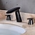 رخيصةأون فتحات متعددة-صنبور بالوعة الحمام على نطاق واسع ، مقبضين بثلاثة فتحات صنابير حمام مطلية بالشلال