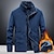 cheap Men&#039;s Active Outerwear-Men&#039;s Hiking Fleece Jacket Windbreaker Polar Fleece Winter Outdoor Solid Color Thermal Warm Windproof Lightweight Stand Collar Outerwear Trench Coat Top Single Slider Hunting Fishing Climbing Blue