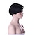 abordables Perruque de mode synthétique-cheveux humains cheveux courts perruques pixie coupe perruques avec une frange courte noir couches ondulées perruques pour les femmes 1b couleur 14 pouces