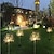 abordables Éclairages pour allées-lampes solaires d&#039;extérieur 2pcs 1pc 3 w lampes de pelouse led lampes solaires led lampadaire étanche à l&#039;énergie solaire décoratif blanc chaud multicolore 2 v éclairage extérieur piscine cour 90-120