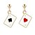 cheap Earrings-coadipress asymmetric poker card earrings for women girls fashion funny gold plated red hearts and black spades playing cards ace dangle drop earrings jewelry gift (ace poker card)