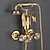 cheap Bathtub Faucets-Bathtub Faucet - Contemporary Antique Brass Wall Installation Brass Valve Bath Shower Mixer Taps