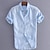billige Bomuldslinnedskjorte-Herre Skjorte linned skjorte Sommer skjorte Strandtrøje Sort Hvid Blå Kortærmet Vanlig Krave Sommer Forår Gade Afslappet Tøj