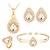 cheap Jewelry Sets-female jewelry set water drop gemstone series style necklace earrings ring bracelet four-piece set