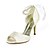 cheap Wedding Shoes-Women&#039;s Wedding Shoes Ankle Strap Heels Wedding Heels Wedding Sandals Bridal Shoes Pearl Ribbon Tie Stiletto Heel Peep Toe Wedding Lace Lace-up Floral Light Purple White Ivory