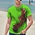 tanie zwierzęta i muppety-Męskie Podkoszulek Koszulki Śmieszne koszulki Graficzny Zwierzę Wiewiórka Okrągły dekolt Morski Zielony Niebieski Żółty Czerwony Druk 3D Codzienny Święto Krótki rękaw Nadruk Odzież Podstawowy Moda