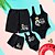 cheap Swimsuits-Swimwear Family Look Graphic Print Black Matching Outfits / Summer