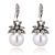 economico Orecchini-orecchini pendenti con perle imitazione orecchini pendenti con perline rotonde in pietra naturale per regalo gioielli moda donna ¡ (i: argento)