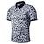 billiga pikétröja för män-Herr POLO Shirt Tennisskjorta Golftröja Gepardtryck Krage Vit Gul Marinblå Gata Dagligen Kortärmad Button-Down Kläder Bomull Affär Ledigt Bekväm