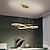 voordelige Cirkelontwerp-led hanglamp modern keukeneiland licht zwart goud 100cm geometrische vormen verzonken verlichting aluminium geschilderde afwerkingen 110-120v 220-240v alleen dimbaar met afstandsbediening
