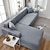 cheap Sofa Cover-Stretch Sofa Cover Slipcover Elastic Sectional Couch Armchair Loveseat 4 or 3 seater L shape　Grey Plain　Solid　Soft Durable Washable
