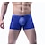 cheap Men&#039;s Exotic Underwear-Men&#039;s 1pack Boxer Briefs Underwear Boxers Underwear Briefs Mesh Nylon Low Waist Light Blue Black