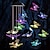 abordables Lumières de cordes solaires-extérieur étanche led solaire coloré carillon éolien lampe papillon forme pendentif led veilleuse cour jardin terrasse décorative lanterne