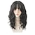 ieftine Peruci Sintetice Trendy-păr lung, maroniu și creț vopsit în negru pe peruca sintetică de mătase de înaltă temperatură, cu fire de păr pentru femei