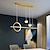 abordables Éclairages grappe-suspension led îlot de cuisine lumière moderne noir or 80cm lanterne desgin suspension en métal finitions peintes moderne 220-240v 110-120v