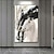 お買い得  抽象画-インテリア雑貨 油絵 手作り 手描き 壁アート モダン ミニマリスト 黒とグレー 抽象的 家の装飾 装飾 ロールキャンバス フレームなし