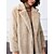 cheap Women&#039;s Furs &amp; Leathers-Women&#039;s Faux Fur Coat Daily Winter Long Coat Open Front Turndown Regular Fit Thermal Warm Casual Jacket Long Sleeve Print Fur Trim Brown