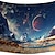 cheap Landscape Tapestry-Galaxy Tapestry Starry Sky Psychedelic Space Landscape Purple Art Print Wall Hanging For Home Decor Livingroom Bedroom