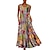 cheap Maxi Dresses-Women&#039;s Swing Dress Maxi long Dress Khaki Sleeveless Print Tribal Geometic Color Block Pocket Summer Round Neck Ethnic Style Hot Casual 2022 M L XL XXL 3XL 4XL 5XL