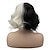 tanie Peruki kostiumowe-okrutna peruka dla kobiet peruka do cosplay z grzywką kręcone krótkie czarno-białe peruki dziecięce okrutna peruka dla dorosłych (nowa czarno-biała-1)