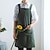 cheap Aprons-Cotton Linen Chef Apron For Women and Men, Kitchen Cooking Apron, Personalised Gardening Apron with Pockets Cross Back without Waist Ties