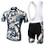 baratos Conjuntos de Roupa de Homem-XINTOWN Homens Camisa com Bermuda Bretelle Conjunto de Camisa Ciclismo Manga Curta Ciclismo de Montanha Ciclismo de Estrada Inverno Preto Azul Verde Menta Moto Calções Bibes Camisa / Roupas Para