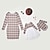 cheap Dresses and Jumpsuits-Mommy and Me Dresses Color Block Print Yellow Red Khaki Long Sleeve Above Knee Mommy And Me Outfits Daily Matching Outfits