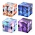 abordables Cubes Magiques-cube infini 2 pièces fidget cube jouet stress anxiété soulagement pour adultes et garçon fille casse-tête magique à main flip cube fidget doigt jouets cube pour ajouter adhd tuer le temps galaxie