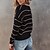 cheap Knit Tops-Women&#039;s Pullover Sweater Striped Knitted Stylish Casual Long Sleeve Sweater Cardigans Fall Winter Crew Neck White Black / Going out